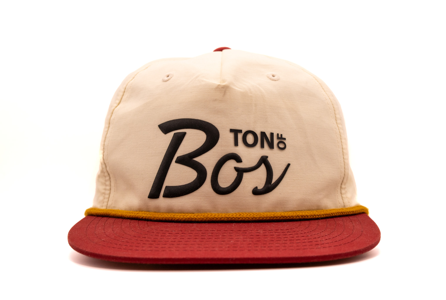 The BOS Nylon Hat Cream/Maroon