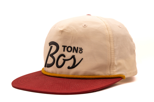The BOS Nylon Hat Cream/Maroon