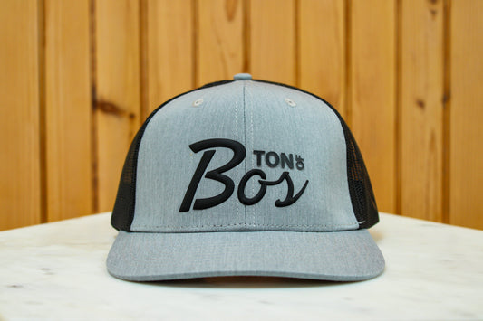 The BOS New School Trucker Hat Gray/Black